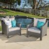 Stylish Outdoor Antibes Armchair Set With Water Resistant Cushions - Gray - Image 4