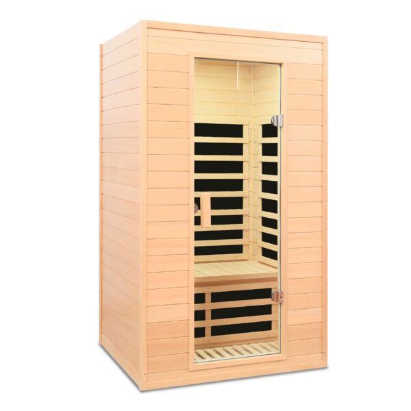 Hemlock - 2 Person Far Infrared Roof Embedded Indoor Sauna Room - Natural Wood