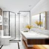 LED Bathroom Beveled Mirror, 3000 - 6000K Gradient Front And Backlit LED Mirror For Bathroom, 3 Colors Dimmable, Ip54 Enhanced Anti - Fog, Hanging Plates Wall Mount Lighted Mirror - Gold - Image 4