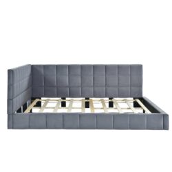 Full Size Upholstered Classic Mid Century Modern Daybed / Sofa Bed Frame, Elegant Design - Gray