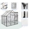 6X6Ft-Black Polycarbonate Greenhouse Raised Base And Anchor Aluminum Heavy Duty Walk-In Greenhouses For Outdoor Backyard In All Season (W540S00002) - Black - Image 5