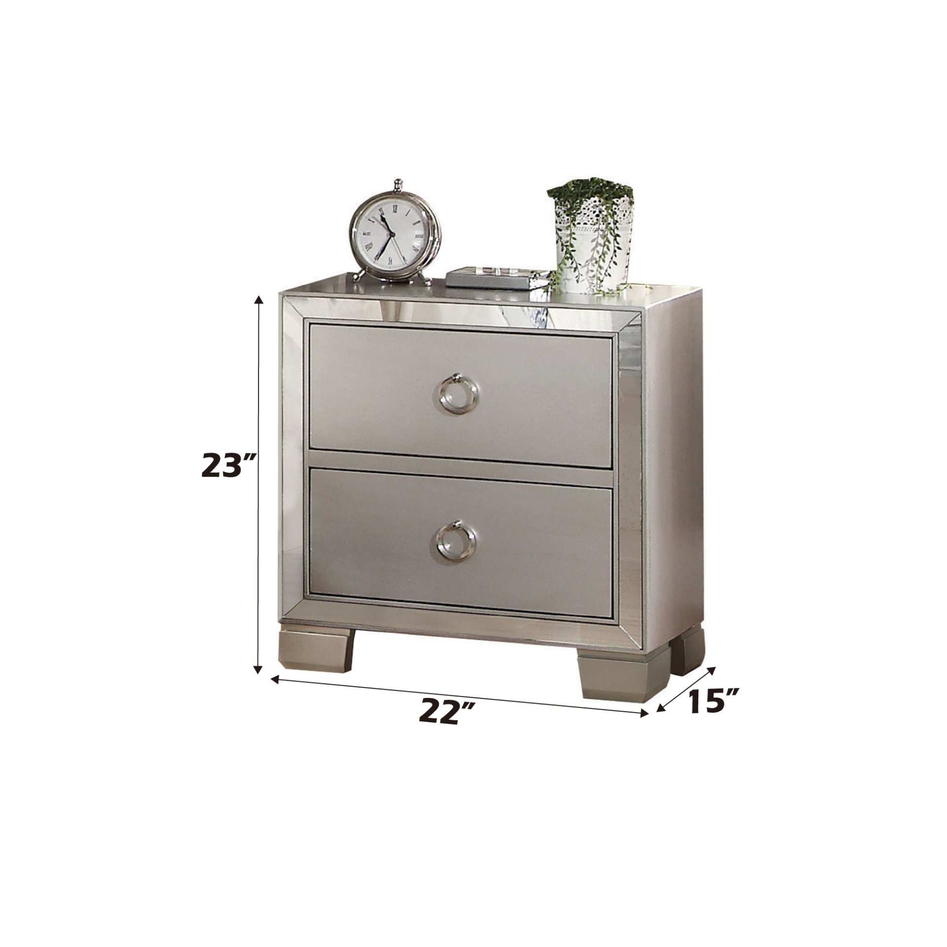 Voeville II - Nightstand - Silver - Image 5