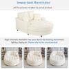 Chaise Lounge Sofa Bed With Tufted Seat And Detachable Pillows Chenille - Beige - Image 6