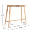 Bar Height Dining Table With Splayed Legs And Elongated Rectangular Top - Natural - Image 3