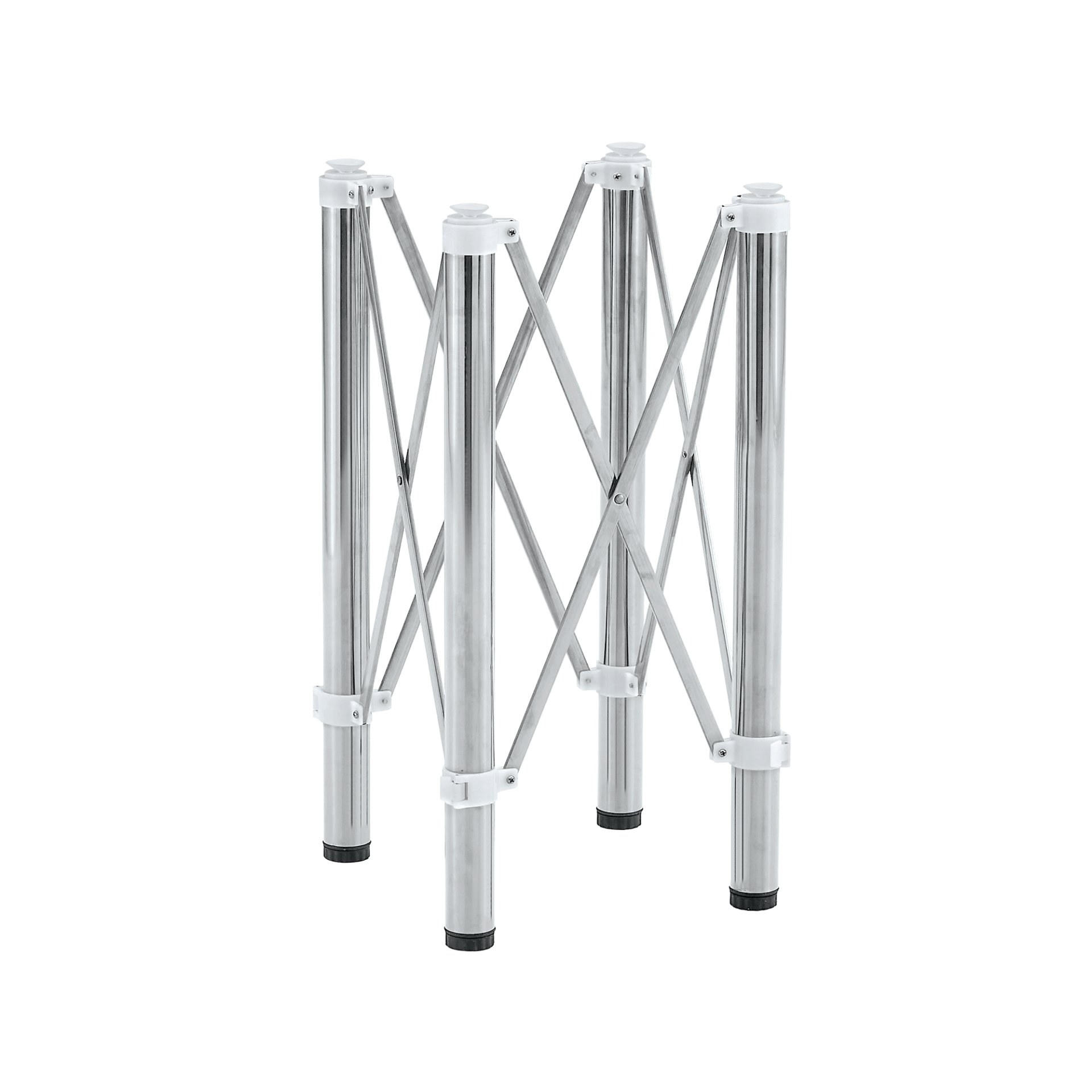 Simple Silver Stainless Steel Folding Table Frame Multifunctional Space Saving Design.Separate Folding Table Legs That Can Be Paired With Various Sizes And Styles Of Tabletops - Silver - Image 19