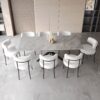 Extendable Dining Table Set With Curved Backrest Upholstered Chairs - Gray / White - Image 17