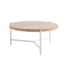 Round Coffee Table With White Metal Legs - Weathered White / White - Image 3