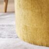 Classic Chenille Storage Ottoman Set With Drum Shaped Stool And Panel - Dark Yellow - Image 9