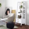 Sawhorse - Ladder Shelf With Storage - White - Image 7