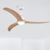 Ceiling Fan, Solid Wood Blades Ceiling Fan With Light With Remote Control, Noiseless Reversible Motor, 6 Speed, 3 Color, For Patio Living Room, Bedroom, Indoor - Matte White - Image 4