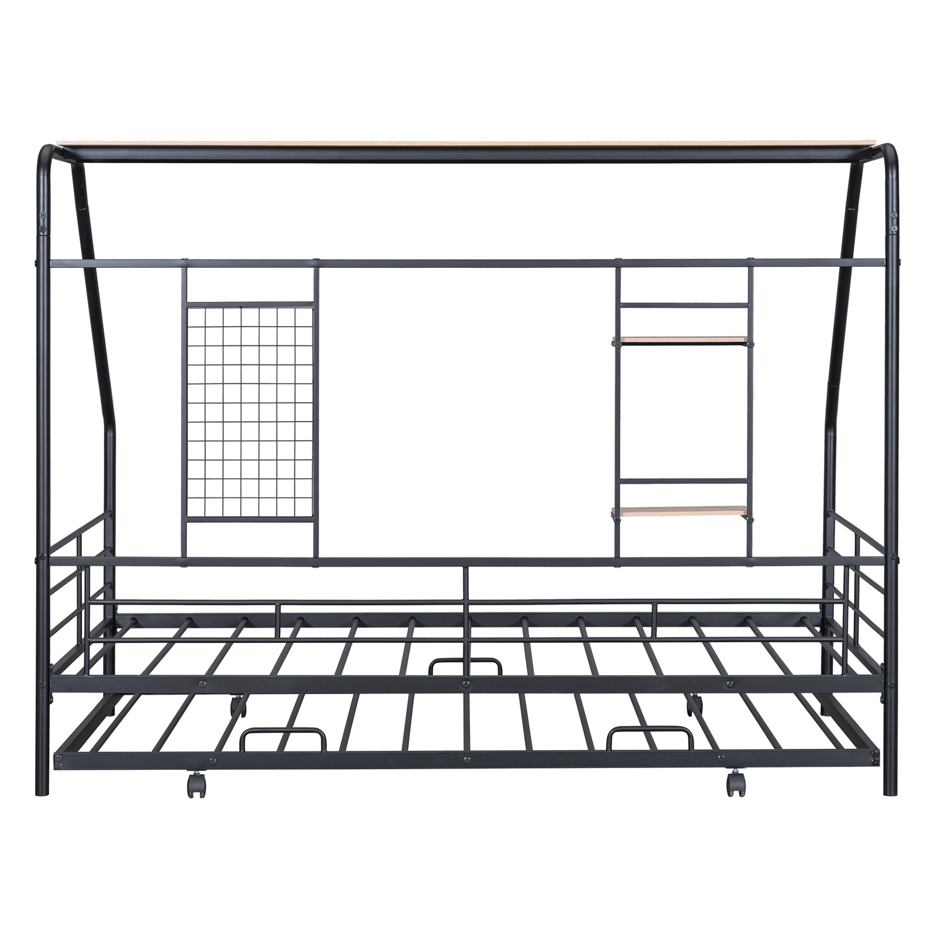 Twin Size Playhouse Design Bed With Trundle - Black - Image 10