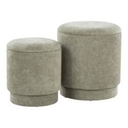 Marla - Upholstered Contemporary Ottoman Set - Green