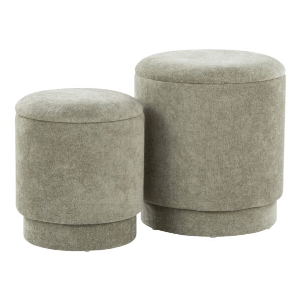 Marla - Upholstered Contemporary Ottoman Set - Green