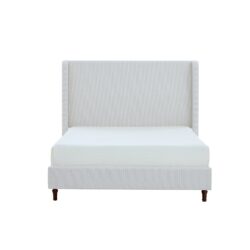 Harper - King Size Tall Headboard Upholstered Bed - Cream White