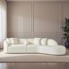 Elijah - Japandi Curvy Sectional Sofa - Beige - Image 2