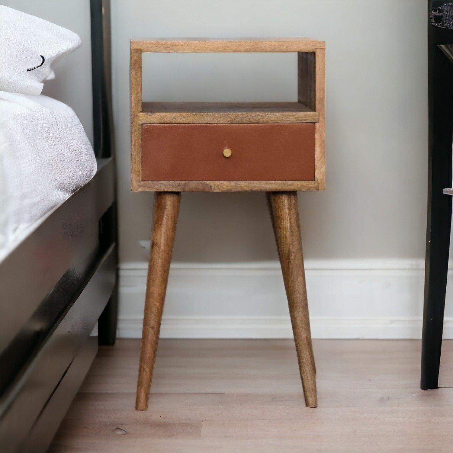 Mini Hand Painted Bedside Table - Brick Red - Image 13