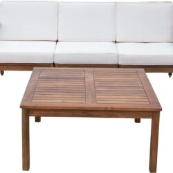Perla - 3 Seater Sofa And Table Set - Cream