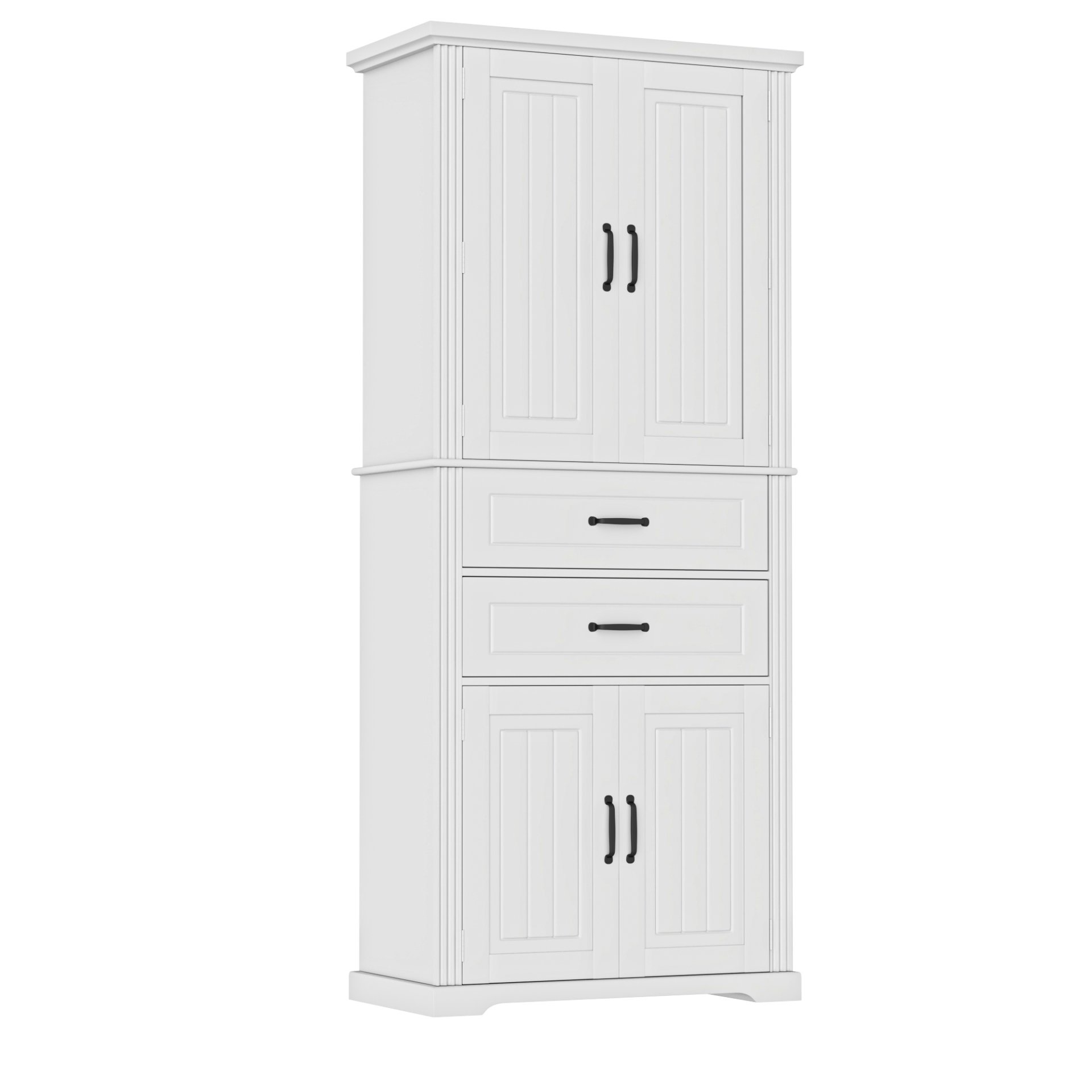 Elegant Multi Functional Storage Cabinet With Slide Rail Drawers, Adjustable Shelves - White - Image 10