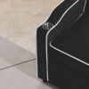 Sofa Bed, 3 In 1 Convertible Sofa Chair Bed, Adjustable Backrest Chair, Chaise Lounge With USB Ports, Cup Holder, Side Pocket - Black - Image 6