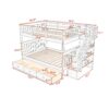 Full Over Full Stairway Bunk Bed With Drawer, Storage And Guard Rail For Bedroom - White - Image 9