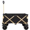 Aluminum Alloy Folding Wagon, Heavy Duty Utility Beach Wagon Cart For Sand With Big Wheels, Adjustable Handle & Drink Holders For Shopping, Camping, Garden And Outdoor - Black - Image 7