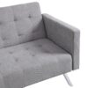 Futon Sofa Bed Convertible Folding Lounge Couch, Armrests - Light Gray - Image 13