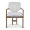 Dining Chairs (Set of 2) Upholstered Arm Chairs, Rubber Wood Accent Chairs - White - Image 6