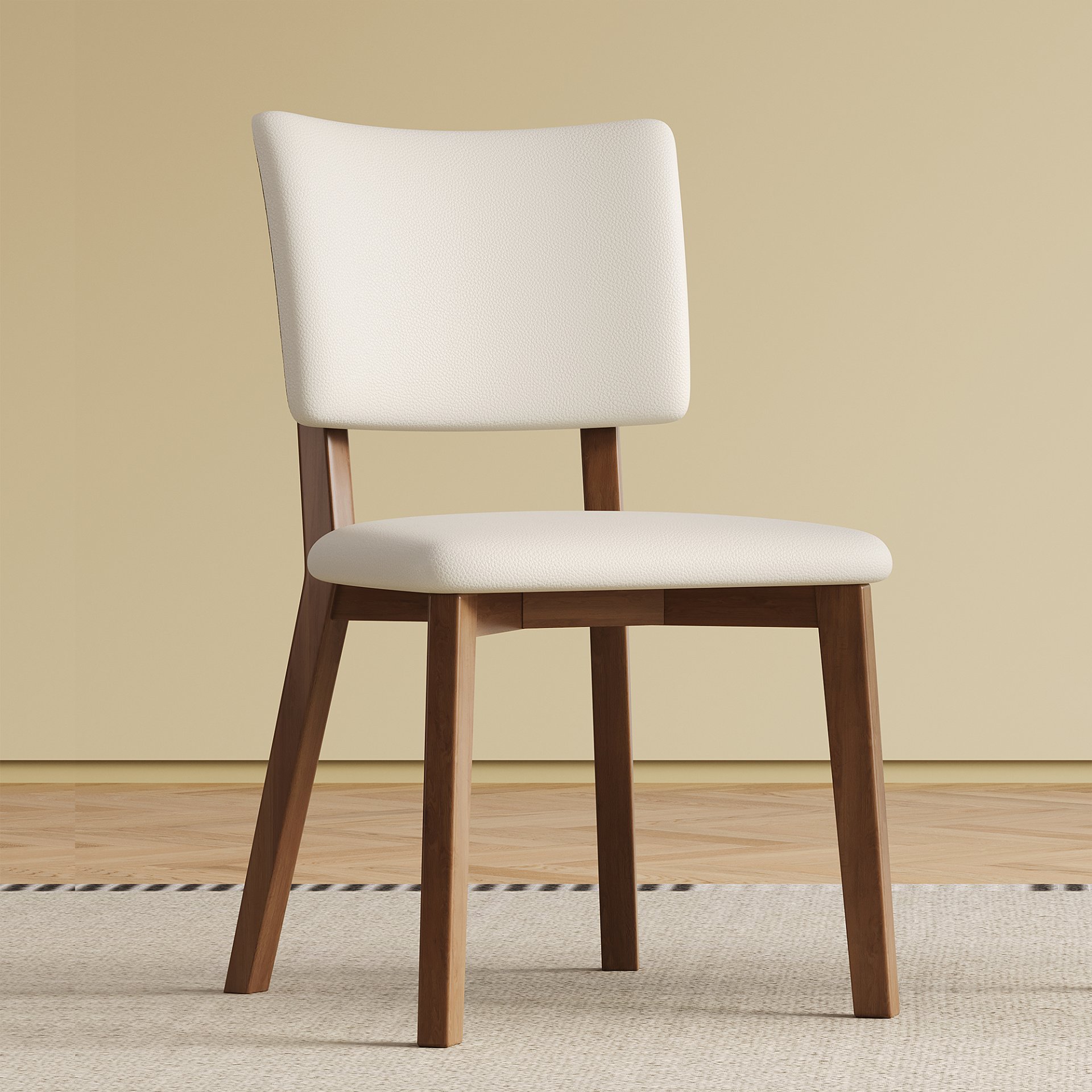 Dining Chair (Set of 2) - White / Deep Walnut - Image 10