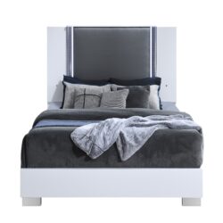 Moon - Smooth King 5 Pieces Bedroom Set With LED Accent - White