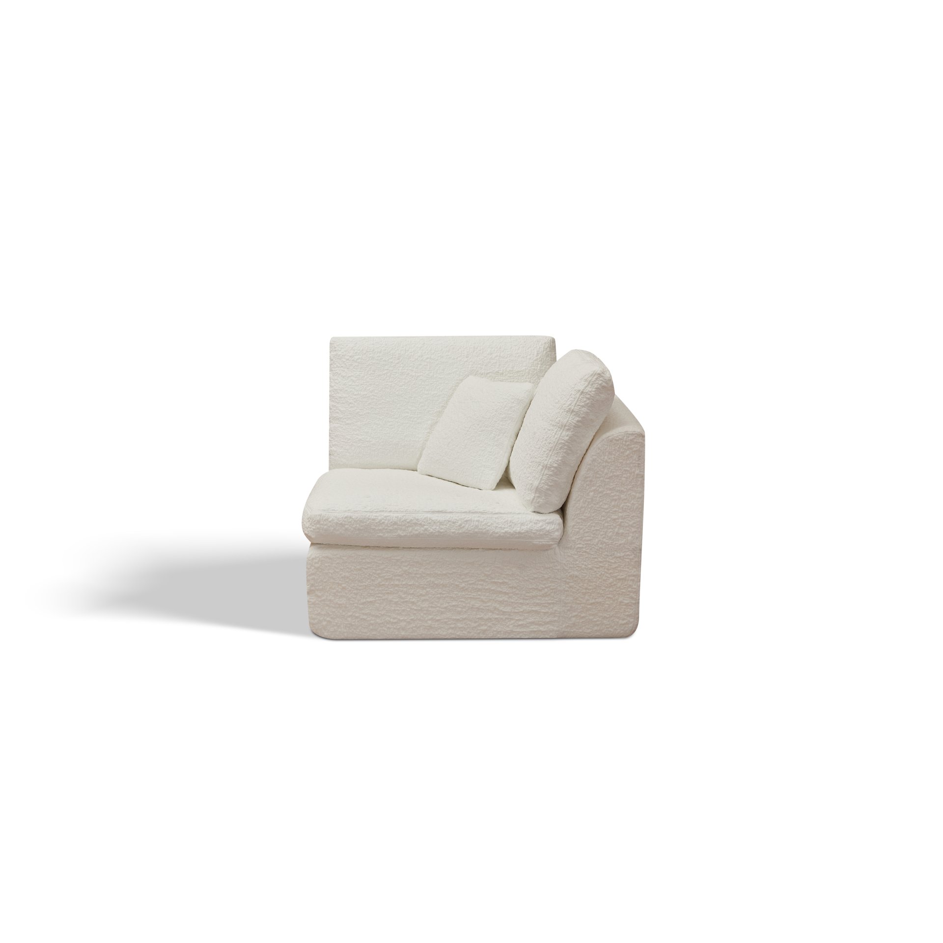 Cloud L Shape Modular Sectional Sofa With Ottoman, 3 Seater Convertible Couch - White - Image 14