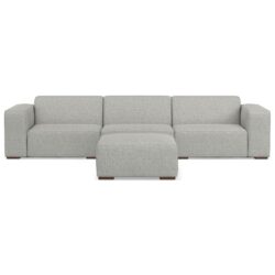 Rex - 3 Seater Sofa And Ottoman - Gray