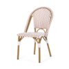 Outdoor Rattan And Aluminum French Bistro Chairs (Set of 2) Bamboo Print - Rust Red / White - Image 7