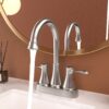 4" Centerset Bathroom Faucet With Pop Up Drain And Water Supply Lines - Brushed Nickel - Image 2