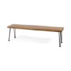 Zion - Industrial Wood And Metal Rectangular Bench With Faux Live Edge Design - Teak - Image 5
