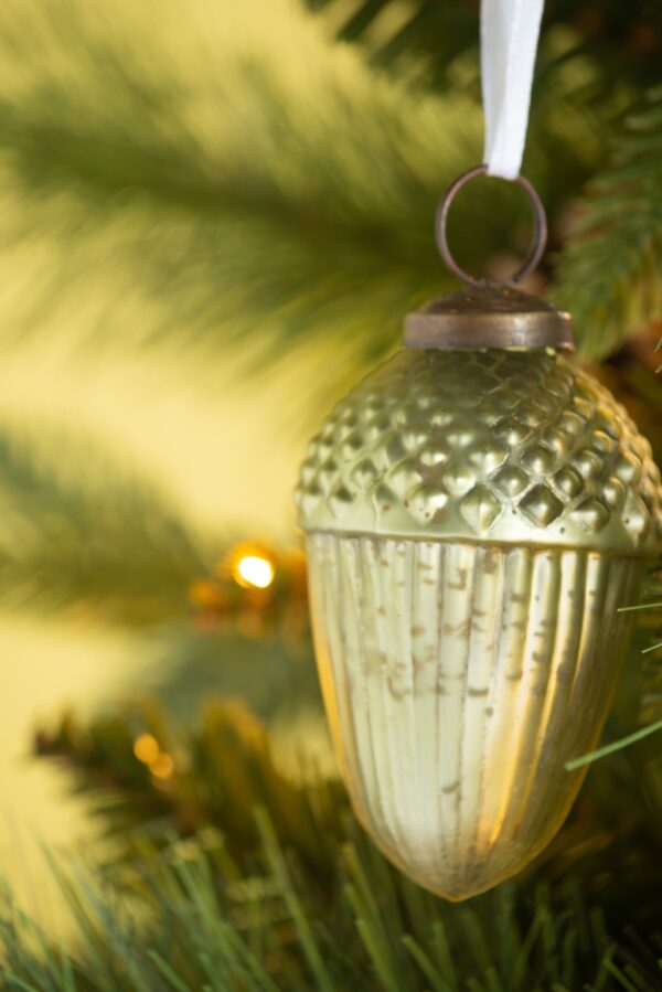 Tear Drop Ornament, Glass Decorative Hanging Christmas Tree Ornaments For Holiday Party Decorations (Set of 12) - Green