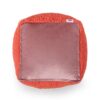 Sunny - Square Pouf, Versatile Ottoman Or Floor Cushion - Coral - Image 6