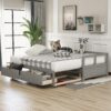 Daybed With Trundle And Two Storage Drawers, Sofa Bed For Bedroom Living Room - Gray - Image 8