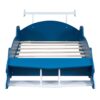 Twin Size Race Car-Shaped Platform Bed With Wheels - Blue - Image 4