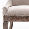 Ultra Side Dining Chair,Thickened Fabric Chairs With Neutrally Toned Solid Wood Legs, Bronze Nail Head (Set of 2) - Beige - Image 10