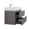 Alice - 36" Bathroom Vanity With Sink, Large Storage Wall Mounted Floating Bathroom Vanity For Modern Bathroom, One-Piece Sink Basin Without Drain And Faucet - Gray / White - Image 3