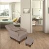 Living Room Sofa Single Chair And Ottoman, Modern Multi-Function Fabric Living Room Sofa Lounge Chair Bed And Stool. Soft Leisure Single Chair Adjustable Into 5 Angles With Sofa Bed - Gray - Image 9
