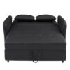 Convertible Sleeper Bed, Adjustable Oversized Armchair With 3 USB Ports For Small Space - Black - Image 17