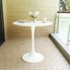 Mid Century Round Dining Table With Table Top & Pedestal Base For 2 - 4 People - White - Image 6