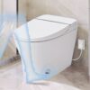 Smart Toilet Bidet Combo With Self-Cleaning Nozzle, Upmarket Compact Dual Flush Toilet 1 / 1.28 Gpf, Tank Less Toilet With Foot Sensor Flush - White Night Light - Image 3