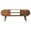 Circular Media Unit With 2 Open Slots - Oak - Image 4