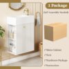 Floating Bathroom Vanity With Resin Basin, Left Side Storage - White - Image 10