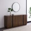 Mid-Century Modern 3 Drawer Low TV Stand For TVs Up To 80" - Dark Walnut - Image 4