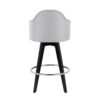 Ahoy - Contemporary Fixed Height Counter Stool Round Chrome Footrest (Set of 2) - Light Gray / Black - Image 5