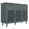 3 Door 3 Drawer Cabinet, American Furniture, Suitable For Bedroom, Living Room, Study - Dark Green - Image 9