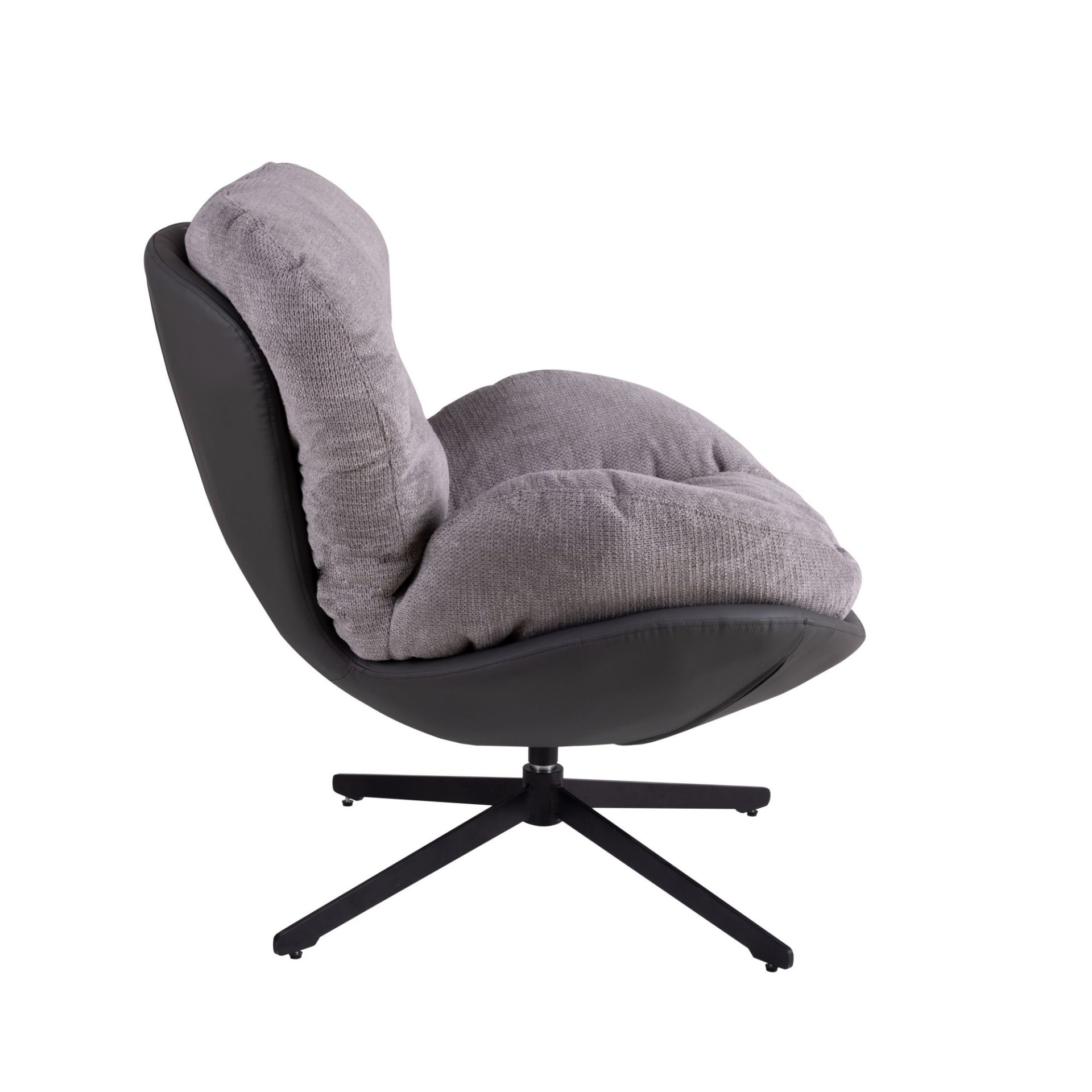 360° Swivel Office Chair, Modern Chenille Chair With And Metal Base Frame, No Wheels, Accent Chair - Gray - Image 16